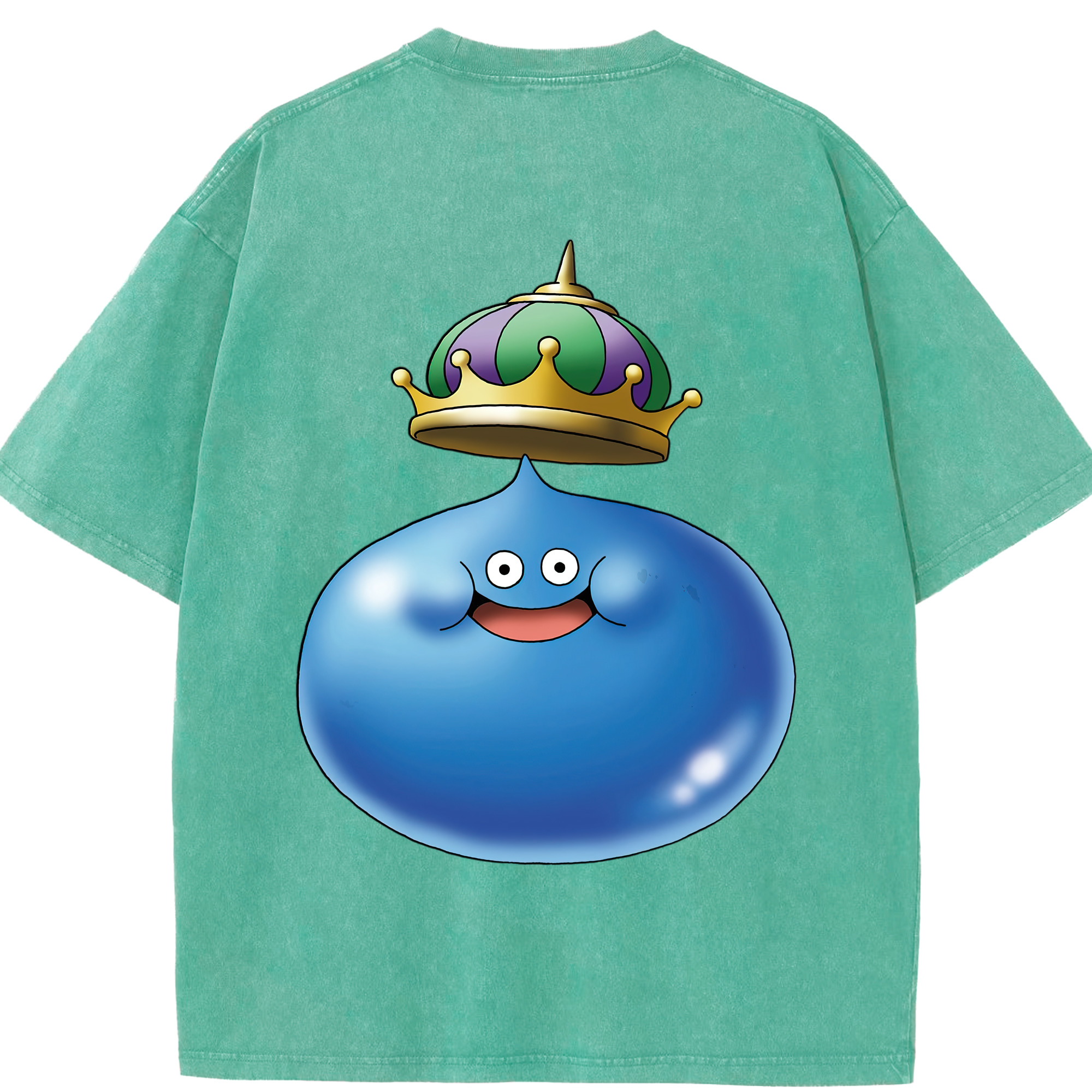 （画像用） ドラゴンクエスト Doragon Kuesuto Dragon Quest 綿100% ヴィンテージ風 半袖Tシャツ（背面プリント）